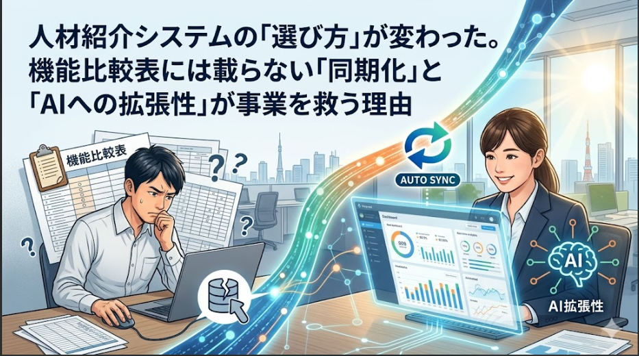 【2026年最新】人材紹介システムの「選び方」が変わった。機能比較表には載らない「同期化」と「AIへの拡張性」が事業を救う理由