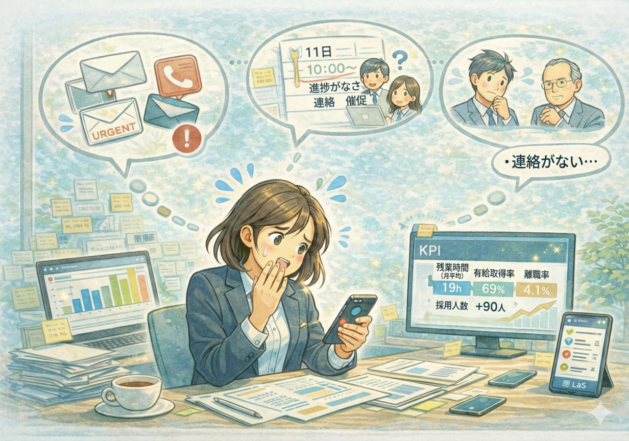 （改善前）フォロー漏れが起きて信頼を落とすイメージ